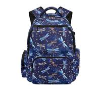 chaqlin Zaino scolastico per bambini, 43 cm, per il rientro a scuola, per la scuola elementare, Libellula, L, Preppy