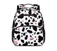 chaqlin Zaino scolastico per bambini, per il rientro a scuola, 12 l, per libri in età prescolare, per bambini dai 4 ai 6 anni, Stampa mucca nera., M, Preppy