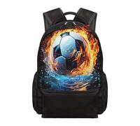 chaqlin Zaino scolastico per bambini, per il ritorno a scuola, 43 cm, per ragazzi e scuole elementari, Calcio Fiamma, L, Casual