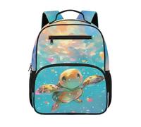 chaqlin Zaino scolastico per bambini, zaino per il rientro a scuola, 12 l, per libri prescolari, per bambini dai 4 ai 6 anni, Tartaruga, M, Preppy
