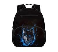 chaqlin Zaino scolastico per bambini, zaino per il rientro a scuola, 12 l, per libri prescolari, per bambini dai 4 ai 6 anni, Lupo, M, Preppy