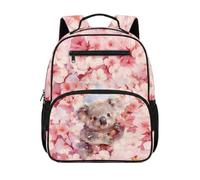 chaqlin Zaino scolastico per bambini, zaino per il rientro a scuola, 12 l, per libri prescolari, per bambini dai 4 ai 6 anni, Fiori di ciliegio Koala, M, Preppy