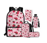 chaqlin Zaino scolastico per ragazze grande astuccio per la scuola per bambini, set da 5 pezzi, borsa termica per il pranzo, borsa per libri per il rientro a scuola, borsa porta bottiglie d'acqua