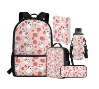 chaqlin Zaino scolastico per ragazze grande astuccio per la scuola per bambini, set da 5 pezzi, borsa termica per il pranzo, borsa per libri per il rientro a scuola, borsa porta bottiglie d'acqua