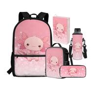 chaqlin Zaino scolastico per ragazze grande astuccio per la scuola per bambini, set da 5 pezzi, borsa termica per il pranzo, borsa per libri per il rientro a scuola, borsa porta bottiglie d'acqua