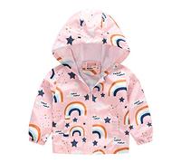 Chaqueta con Capucha Niños Niñas, Surwin Capucha Abrigo Viento Mantener Caliente Chaquet Dibujos Animados De Manga Larga Outwear para bebés 1-7 años OtoñO Regalo (100cm,Stelle blu)