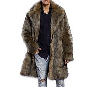 Chaqueta de abrigo grueso y cálido para hombre, chaqueta de abrigo largo, prendas de vestir de sintética, cárdigan de, abrigo de invierno informal cálido sólido