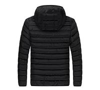 Chaqueta de Algodón con Capucha de Manga Larga con Cremallera de Color sólido de Otoño e Invierno para Hombres