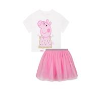 Character Personaggio Peppa Pig Glitter 100% Set top e gonna in cotone 9298cm rosa