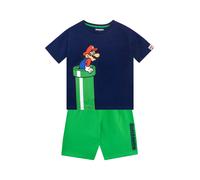 Character Set composto da T Shirt e pantaloncini in cotone con personaggio Super Mario Gaming 100% 146152cm verde