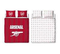 CHARACTER WORLD Arsenal FC - Set copripiumino matrimoniale ufficiale con motivo geometrico, reversibile, 2 lati, prodotto ufficiale, con federe coordinate