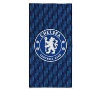 CHARACTER WORLD Asciugamano ufficiale Chelsea FC | Super morbido, design geometrico della squadra di calcio | perfetto per casa, bagno, spiaggia e piscina | taglia unica 75 cm x 150 cm | 100% cotone
