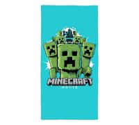 Character World Asciugamano ufficiale del film Minecraft, super morbido, design Creepers Gaming, perfetto per casa, bagno, spiaggia e piscina, taglia unica, 140 cm x 70 cm