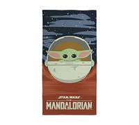 Character World Asciugamano ufficiale Disney Mandalorian Star Wars, super morbido al tatto, design piccolo viaggiatore, perfetto per casa, bagno, spiaggia e piscina, multicolore, 140 x 70 cm