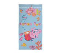 Character World Asciugamano ufficiale Peppa Pig per bambini, super morbido, design Peppa & George Diving, perfetto per casa, bagno, spiaggia e piscina, taglia unica, 140 x 70 cm