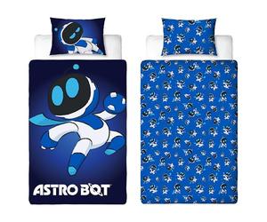 Character World Astro Bot - Set copripiumino singolo, reversibile, double-face, con federa coordinata, colore: blu