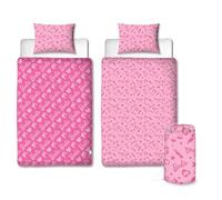 Character World Barbie - Set copripiumino singolo e federa, reversibile, reversibile, lavabile, perfetto per viaggi e pigiama party, 10,5 tog