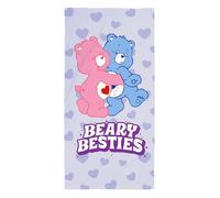 Character World Care Bears Asciugamano Bambini Ufficiale | Morbidezza ultra morbida | Design Besties con Cheer e Grumpy Bear | Perfetto per casa, bagno, spiaggia e piscina | Taglia unica 70 x 140 cm
