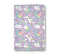 Character World Coperta in pile con licenza Peppa Pig, super morbida e calda, design viola e lilla, perfetta per casa, camera da letto, pigiama party e campeggio, 100 x 150 cm