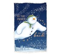 Character World Coperta in pile con licenza ufficiale The Snowman | Pile super morbido e caldo con retro in sherpa | Design Blue Flurry | Perfetta per casa, pigiama party e campeggio | 120 x 150 cm