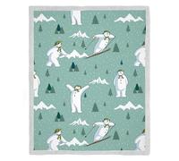 Character World Coperta in pile ufficiale The Snowman Smile, design super morbido, calda e super morbida, perfetta per casa, camera da letto, pigiama party e campeggio