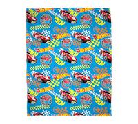 Character World Coperta ufficiale Hot Wheels in pile, super morbida e calda, motivo fiamma, perfetta per camera da letto, campeggio e pigiama party, 100 x 150 cm