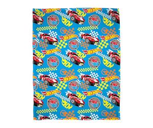 Character World Coperta ufficiale Hot Wheels in pile, super morbida e calda, motivo fiamma, perfetta per camera da letto, campeggio e pigiama party, 100 x 150 cm