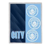 Character World Coperta ufficiale in pile del Manchester City FC, super morbida e calda, con retro sherpa, design della squadra di calcio, perfetta per casa, camera da letto, pigiama party e campeggio