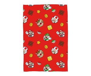 Character World Coperta ufficiale in pile Super Mario Nintendo, super morbida, design Here We Go Again, calda e super morbida al tatto, perfetta per casa, camera da letto, pigiama party e campeggio