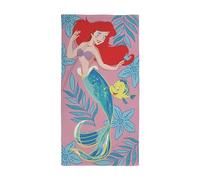 Character World Asciugamano ufficiale Disney Princess Ariel e Flounder | Delizia sotto il mare, super morbido al tatto, perfetto per bagno, spiaggia e piscina | 100% cotone, taglia unica 140 cm x 70