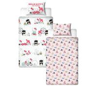 CHARACTER WORLD Hello Kitty - Set copripiumino singolo ufficiale Hello Kitty, reversibile, double-face, con federa coordinata, per letto singolo