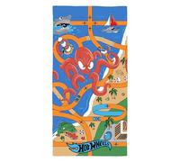 Hot Wheels Asciugamano Bambini Ufficiale | Morbidezza ultra morbida | Design Creature | Perfetto per casa, bagno, spiaggia e piscina | Taglia unica 70 x 140 cm | 100% cotone