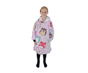 Character World Hugzee, felpa oversize indossabile con cappuccio, super calda e accogliente, fodera in sherpa, design Squishmallow, perfetto per bambini dai 7 ai 12 anni, taglia unica, altezza
