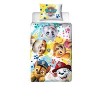 Character World Paw Patrol - Set copripiumino per letto singolo con motivo a splodge reversibile a 2 lati, con federe abbinate, set da letto singolo, in policotone
