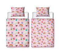 Character World Peppa Pig - Set copripiumino per letto singolo, reversibile, senza copertura, cuscino e federa, lavabile, perfetto per viaggi e pigiama party, singolo, 4,5 tog