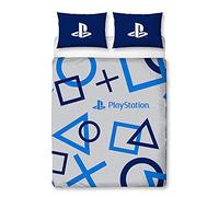 PLAYSTATION Blu Set Copripiumino Doppio 2-in-1 Design Bambini Gioco Fan Letto