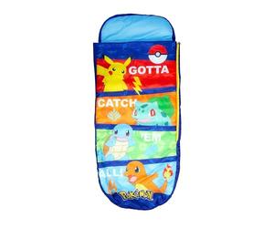 Character World Pokemon ReadyBed - Letto gonfiabile per bambini, sacco a pelo con pompa, materasso da viaggio per pigiama party, campeggio o uso domestico