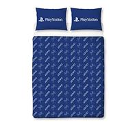 Character World Set Copripiumino Matrimoniale Ufficiale Playstation | Player One Design Reversibile su 2 Lati con federe Coordinate | Set di Biancheria da Letto Matrimoniale Gaming