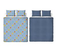 Character World - Set copripiumino per letto matrimoniale, motivo Pokemon, reversibile, double-face, in pile, prodotto ufficiale, con federe coordinate