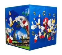 Character World Sonic the Hedgehog, scatole portaoggetti con licenza ufficiale, confezione da 2 cubi pieghevoli, design a cerchio, perfette per organizzare la stanza dei bambini, la stanza dei giochi