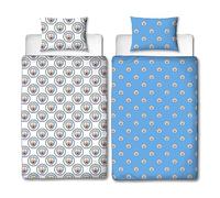 Character World Ufficiale Manchester City FC - Copripiumino singolo senza copripiumino, reversibile, cuscino e federa, lavabile, perfetto per viaggi e pigiama party, 10,5 tog