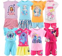 Characters Cartoons - Bambina - Completo Coordinato Beach Set 2 pz T-Shirt Maglietta e Pantaloncino o Gonna [10403 Viola - 8 anni]