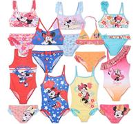 Characters Cartoons - Bambina - Costume da Bagno Intero 1 Pezzo o Bikini 2 Pezzi o Monokini Mare Piscina - Prodotto Originale Licenza Ufficiale [Intero 1819 Arancione - 6 Anni]