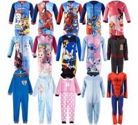 Characters Cartoons - Bambina-o Pigiama Intero con Zip Tutona da casa in Pile - Prodotto Originale [1354 Multicolor Cappuccio - 2 Anni]