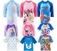 Characters Cartoons Bambino Bambina - Costume da Bagno Muta Protezione Sole Anti UV Maglietta o Muta Intera - Mare Piscina - Estate [Bluey Maglietta 2078 Blu - 4 Anni]