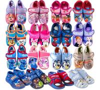 Characters Cartoons - Pantofole Collo Alto Scarpe da Casa Chiusura a Strappo - Bambina Bambino - Autunno Inverno [4279 Azzurro - 24]