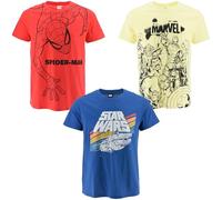 Characters Cartoons - Uomo - T-Shirt Maglia Maglietta a Maniche Corte - Primavera Estate - Prodotto Originale con Licenza Ufficiale [Avengers 3509 Giallo - XL]
