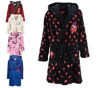 Characters Cartoons - Vestaglia Giacca da Camera in Pile a Pelo Lungo (Coral Fleece) - Full Print - Bambina Bambino [LadyBug Nero 2026-5 anni]