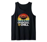 Charcoal & Chill Summer BBQ Vintage Tramonto Dad Grill Lover Canotta