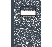 Charcoal & White Marble Hardcover Notebook - Grid, 192 Pages, 5.5" x 8.5", Premium Matte Finish: Perfect for math, science, engineering, design projects, journaling, and daily productivity